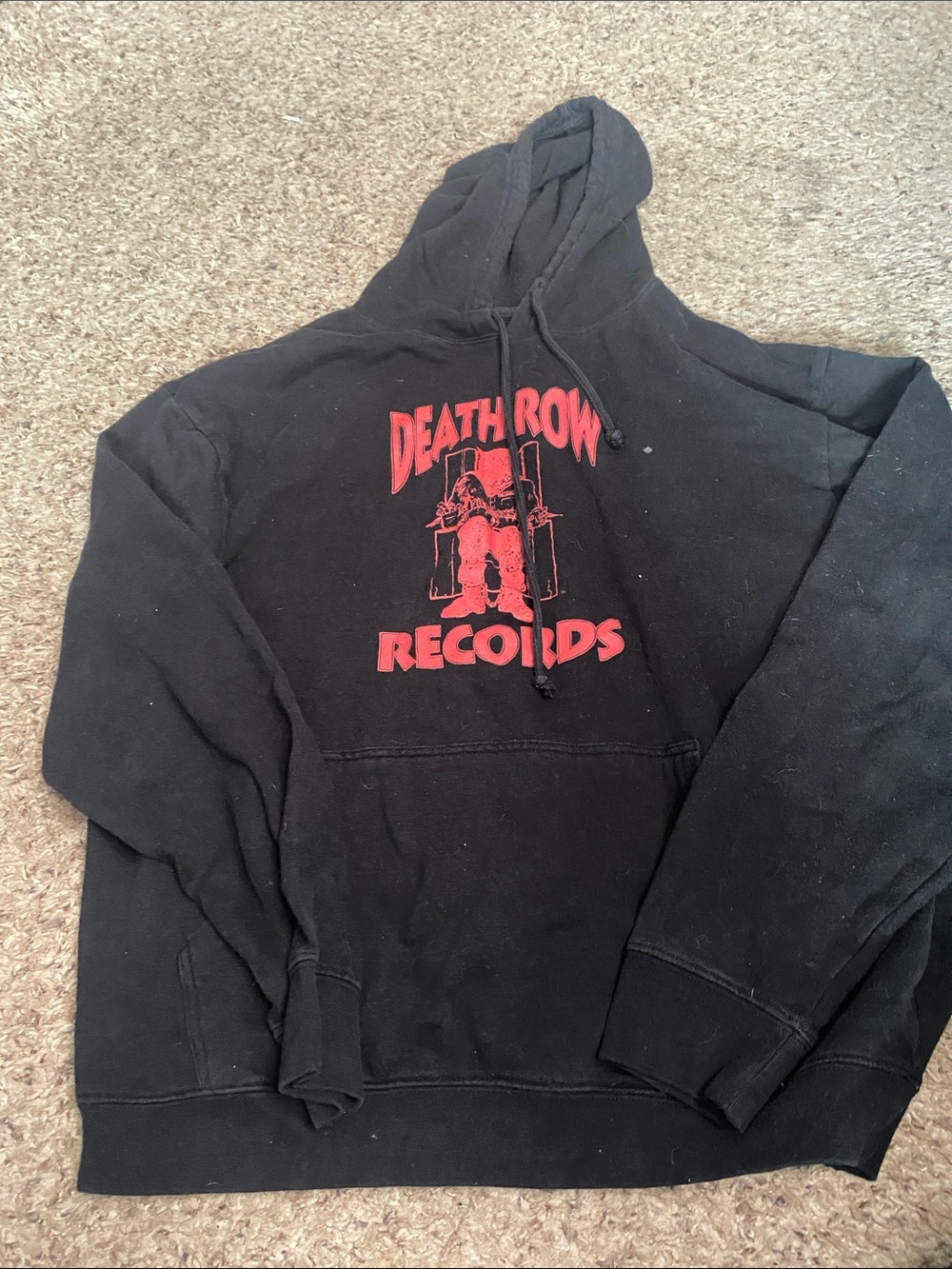 Death Row Records Black Pullover Hoodie - Men's Graphic Sweatshirt
